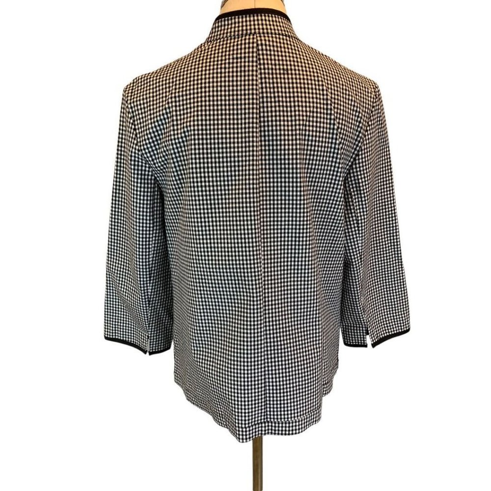 14 RQT Women's Black White Gingham Lightweight Jacket Button Up - Picture 4 of 8